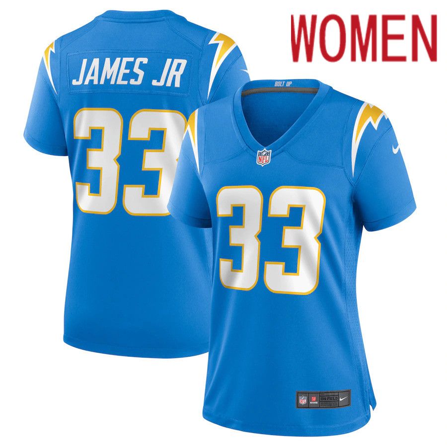 Women Los Angeles Chargers #33 Derwin James Nike Powder Blue Game NFL Jersey->women nfl jersey->Women Jersey